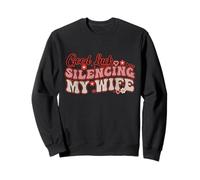 Buena suerte silenciando a mi esposa Groovy Día del Padre Diciendo Hombres Sudadera