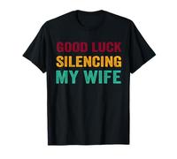 Buena suerte silenciando a mi esposa Vintage Camiseta