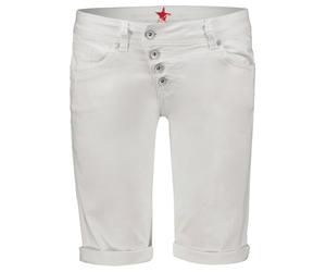 Buena Vista Malibu - Pantalones cortos elásticos para mujer, Blanco, M