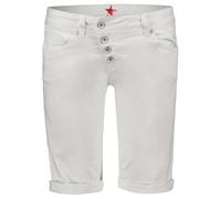 Buena Vista Pantalones cortos Malibu Stretch de sarga para mujer, Blanco, S