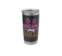 Buenas Chicas Juegan Sucio Barro Correr Chica Lodo Diversión Vaso térmico de acero inoxidable de doble pared