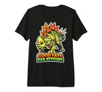 Buenas Grasas, Mala Actitud, Dino Keto Humor Camiseta Premium