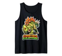 Buenas Grasas, Mala Actitud, Dino Keto Humor Camiseta sin Mangas