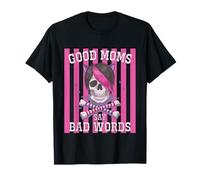 Buenas mamás Dicen Malas Palabras Divertido Esqueleto desordenado moño mamá Camiseta
