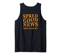 Buenas Noticias Jesus Loves You Back Print Inspiring Christian Camiseta sin Mangas