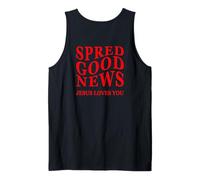Buenas Noticias Jesus Loves You Inspiring Christian Back Print Camiseta sin Mangas