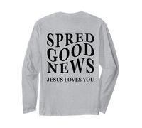 Buenas Noticias Jesus Loves You Inspiring Christian Back Print Manga Larga