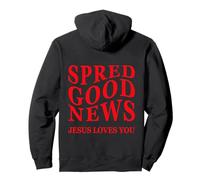 Buenas Noticias Jesus Loves You Inspiring Christian Back Print Sudadera con Capucha