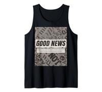 Buenas Noticias Titular Cita Motivacional Periódico Tipografía Camiseta sin Mangas