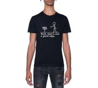 Bueno Eso No Es Una Buena Señal Camiseta De Manga Corta Negra con Cuello Redondo para Hombre T-Shirt Short Sleeve Black Crewneck tee For Men