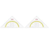 Bueno geometría fija oficina cuadrado, escuadra escuela, plástico, 16 cm, transparente (Paquete de 2)