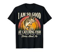 Bueno para atrapar Peces Historias Divertidas de Pesca Bass Angler Camiseta gráfica económica, Hombre, Negro, M