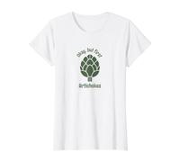 Bueno, Pero Las primeras alcachofas Divertido Amante de Las Verduras Camiseta gráfica económica, Mujer, Blanco, XL