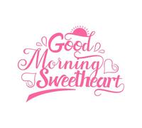 Buenos días cariño, el arte tipográfico se puede utilizar Calcomanías de pared de PVC 36x49.9cm Incluye kit de película de transferencia Rosa