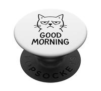 Buenos días Cat Grumpy PopSockets PopGrip Adhesivo