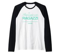 Buenos días Chicos Dicho Italiano: Sol, Amor, Pizza Camiseta Manga Raglan