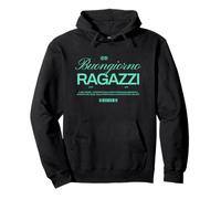 Buenos días Chicos Dicho Italiano: Sol, Amor, Pizza Sudadera con Capucha