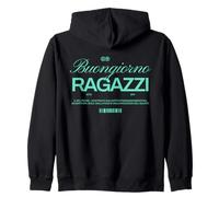Buenos días Chicos Dicho Italiano: Sol, Amor, Pizza Sudadera con Capucha