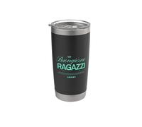 Buenos días Chicos dicho Italiano: Sol, Amor, Pizza Vaso térmico de acero inoxidable de doble pared