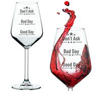 Buenos días, mal día, no preguntes. copa de vino, un regalo de bar novedoso para los amantes del vino, perfecto para vino tinto blanco o rosado. Regalo vino