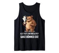 Buenos Días Muy Delgada Helado Morgenmuffel Fun Café Diseño Camiseta sin Mangas