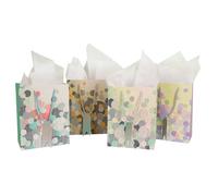 BUENOS NINOS Bolsas de regalo de tamaño pequeño con asas, incluye papel de seda, etiqueta para cumpleaños, baby shower, regalos de agradecimiento, boda, más ocasiones, paquete de 4 unidades de 7 x 4 x