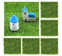 BUENTYA 5 Pcs Césped Artificial 15cm x 15cm, Hierba Miniatura, Césped Artificial para Manualidades, Mini Hierba Artificial, Jardín de Adorno en Miniatura, para Muñecas, Maquetas de Trenes, Bonsái