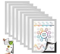 BUENTYA Marco Magnético Adhesivo A4 Marco Informativo A4 Impermeable Marcos Magneticos para Foto Marco Informativo Autoadhesivo para licencias, fotos, avisos (plata/8pcs)