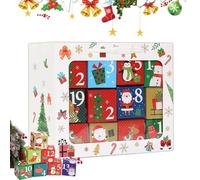 Buerfu Caja De Cuenta Atrás Para Navidad | Decoración Invernal,Caja De Cuenta Atrás Vacía Para Llenar - Para Chocolate Fondant Fiesta Juguetes Pequeños Barra Labial Joyería