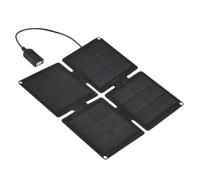 Buerfu Cargador de batería solar, toma de cargador de panel solar, multifuncional de alta eficiencia, plegable, accesorios de camping para dispositivos al aire libre, ventiladores de suministro de