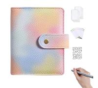 Buerfu Carpeta de sobres para efectivo | Carpeta de relleno de efectivo en color macarrón A7 de hojas sueltas - Carpeta de presupuesto impermeable, carpeta de dinero de moda para presupuestar, ahorrar