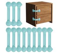 Buerfu Cerradura de seguridad para niños sin perforación, hebilla de cajón con rotación de 360° - Protección Hebilla de rotación de 360° - Pestillo para puerta de refrigerador, sin dedos atrapados,