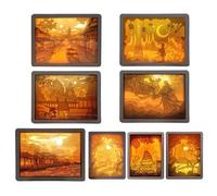 Buerfu de luz,s de luz 3D, Luz de sombra decorativa, s de sombras 3D, esculturas de papel con LED, lámparas de mesa de noche, decorativa para escritorio