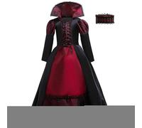 Buerfu Disfraz de vampiro para niñas, conjunto de disfraz de vampiro para niñas, disfraz espeluznante de Halloween, accesorio de fotos para actuaciones, fiestas, casa embrujada, escuela, cosplay