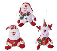 Buerfu Navideños para Árbol,3 Piezas Papá Noel Muñeco De Nieve Alce Figura De Escritorio - Decoración Navideña Colgante,para Dormitorio, Escritorio, Repisa De Chimenea, Chimenea, Puerta, Pared,