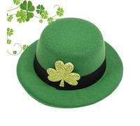 Buerfu Sombrero de Copa Verde Adulto,Disfraz de Sombrero de Copa Verde | irlandés del día de - de copa del día de San Patricio, gorras verdes, accesorio para disfraz de irlandesa