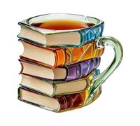 Buerfu Taza De Café Con Diseño De Libro | Taza para Bebidas | Copa De Café Decorada Con Motivos De Lectura - Regalo Para Lectoras Lectores Escritores Y Bibliotecarias Para Vino Leche E Infusión