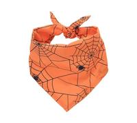 Buerfu Toalla de cuello para perro de Halloween,Toalla de saliva para perro de calabaza,Toalla de saliva para disfraz de mascota | Envoltura ajustable del cuello del triángulo del modelo del cráneo de