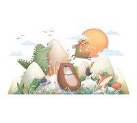 BuerHomie Pegatinas Infantiles Pared Decorativas, Animales en las Montañas Vinilos Decorativos Paredes Decoración para Dormitorio Habitation Bebé Niña Niño