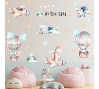 BuerHomie Pegatinas Pared Decorativas Infantiles, Animales Globo Aerostático Adesivos Paredes Decoración para Dormitorio Habitation Bebé Niña Niño