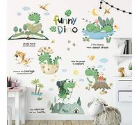 BuerHomie Pegatinas Pared Decorativas Infantiles, Dinosaurio Divertido Inglés Educación Adesivos Paredes Decoración para Dormitorio Habitation Bebé Niño Niña