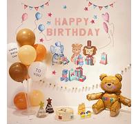 BuerHomie Pegatinas Pared Decorativas Infantiles, Happy Birthday y Animales Adesivos Paredes, Decoración para Fiesta de Cumpleaños de Bebé Niña Niño