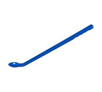 Bürkle 10 cucharas de poliestireno para alimentos, con mango largo, esterilizadas, color azul, capacidad de 5 ml, longitud total de 355 mm