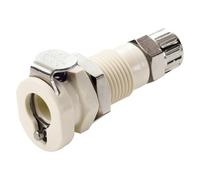 Bürkle Acoplamientos de liberación rápida POM con conexión de manguera para montaje en placa, sin válvula, NW 3,2 mm, pieza de tuerca, diámetro interior de manguera de 4 mm, diámetro exterior de