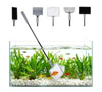 BUERPINKING 5 en 1 herramientas de limpieza para acuario, juego de limpieza con limpiaparabrisas, raspador de algas, esponja de cristal, escoba de grava para acuarios