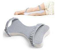 BUERPINKING Almohada ortopédica extra grande para las rodillas para dormir de lado, 53 cm para dormir, almohada ergonómica para piernas con cinturón, para piernas, caderas y espalda (gris)