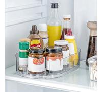 BUERPINKING Organizador de platos giratorios para frigorífico, plato giratorio de 360° para frigorífico, organizador de botellas para armarios de cocina, despensa, encimera, transparente