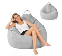BUERPINKING Puff Salon, Puffs Sin Relleno, Puff Sillon De Algodón y Lino, Puf Ideal para Dormitorios, Salas de Juegos, Salones y Terrazas