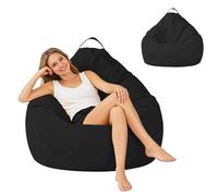 BUERPINKING Puff Salon, Puffs Sin Relleno, Puff Sillon De Algodón y Lino, Puf Ideal para Dormitorios, Salas de Juegos, Salones y Terrazas