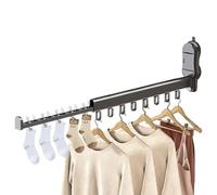 BUERPINKING Tendedero de pared con ventosa, tendedero de pared plegable a 90°, portátil, pequeño/extensible para balcón, lavandería, cuarto de baño